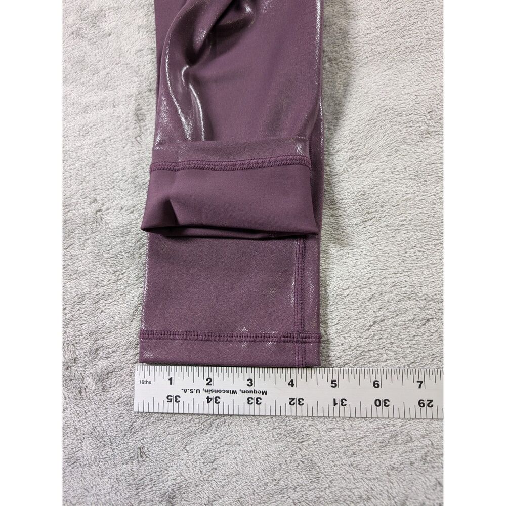 Zyia Active Light N Tight Leggings Womens 6-8 Plum Metallic Sheen High Rise 7/8 - Picture 10 of 10